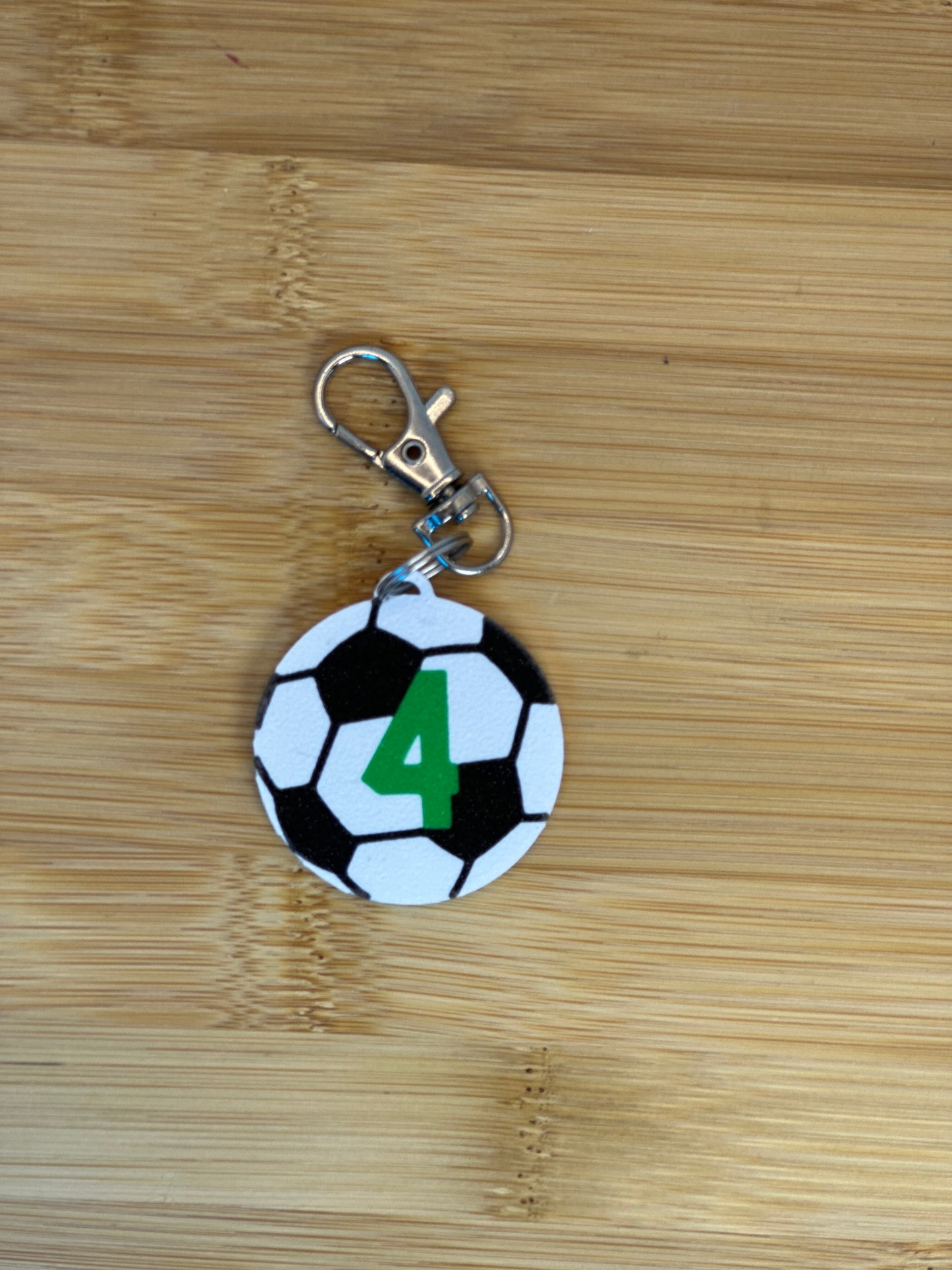 Soccer Player Number Keychain