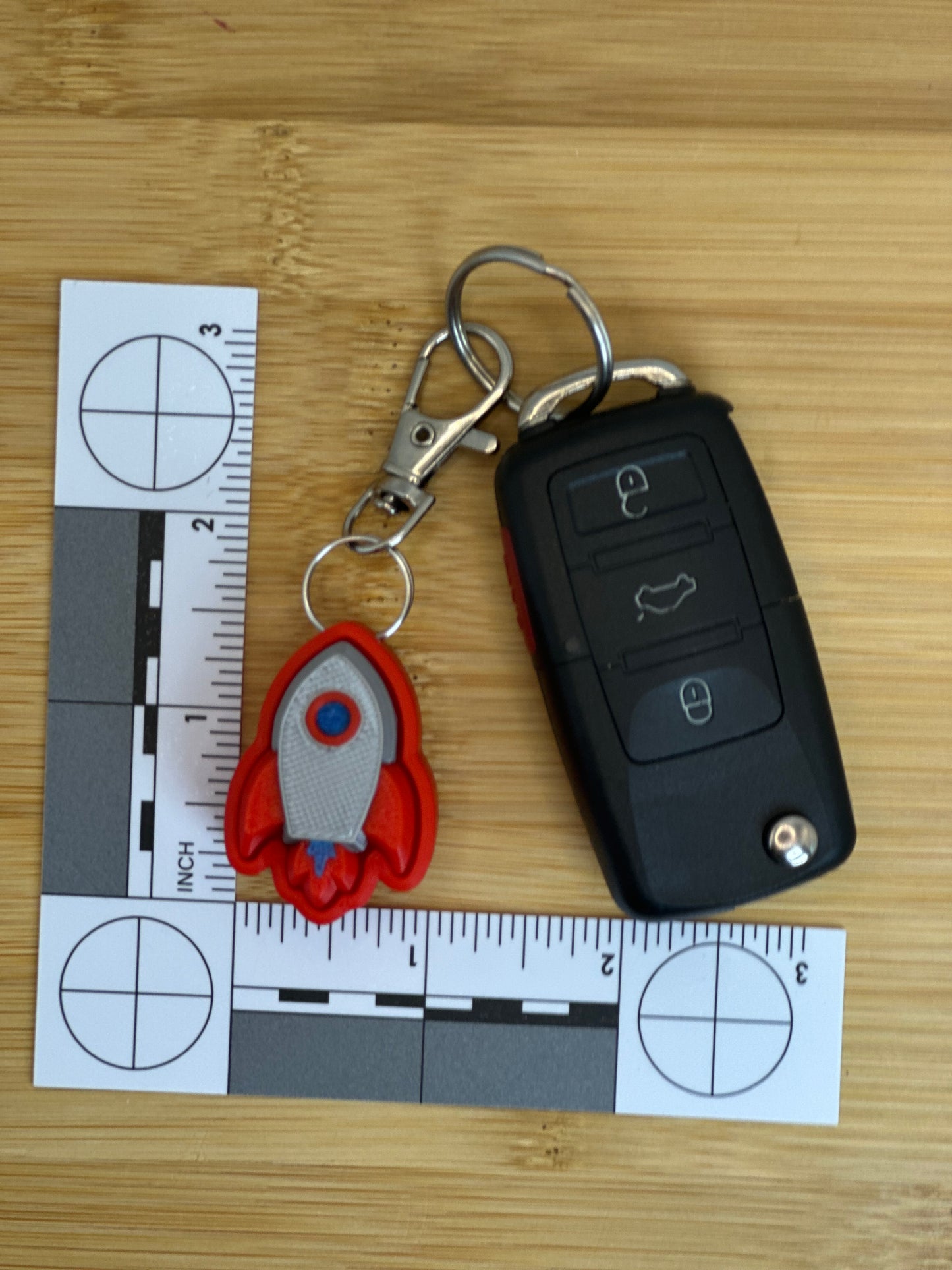 Rocket, UFO Alien Clicker Keychain