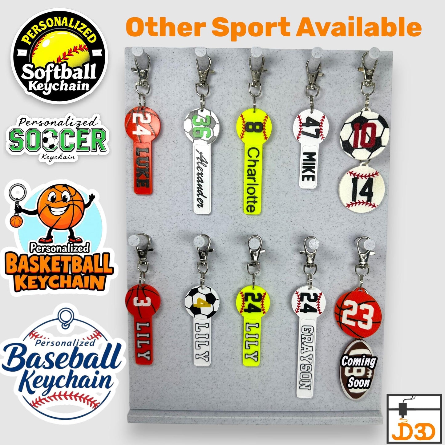 Basketball Keychain Player Number