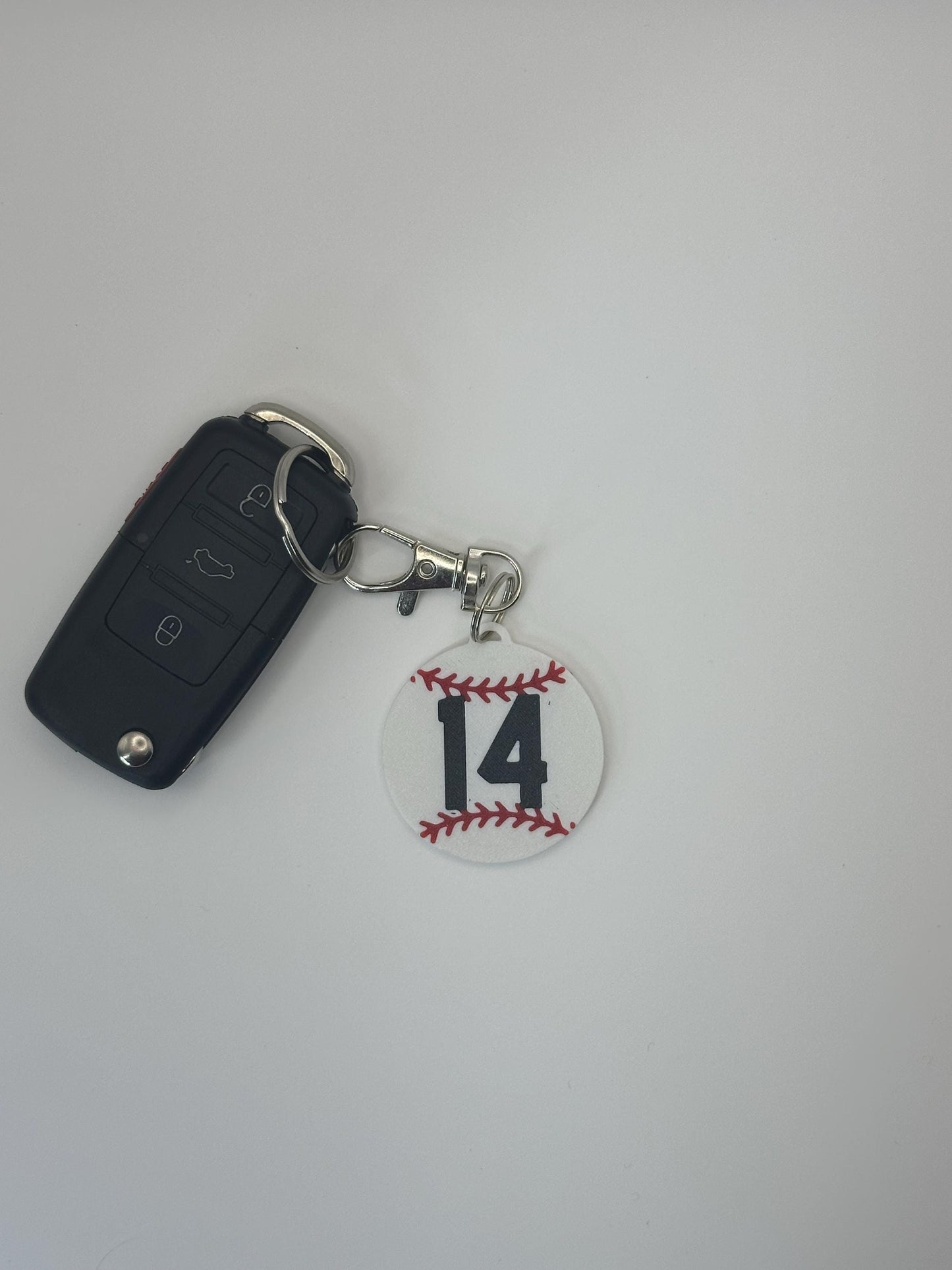 Baseball Keychain Personalized Player Number