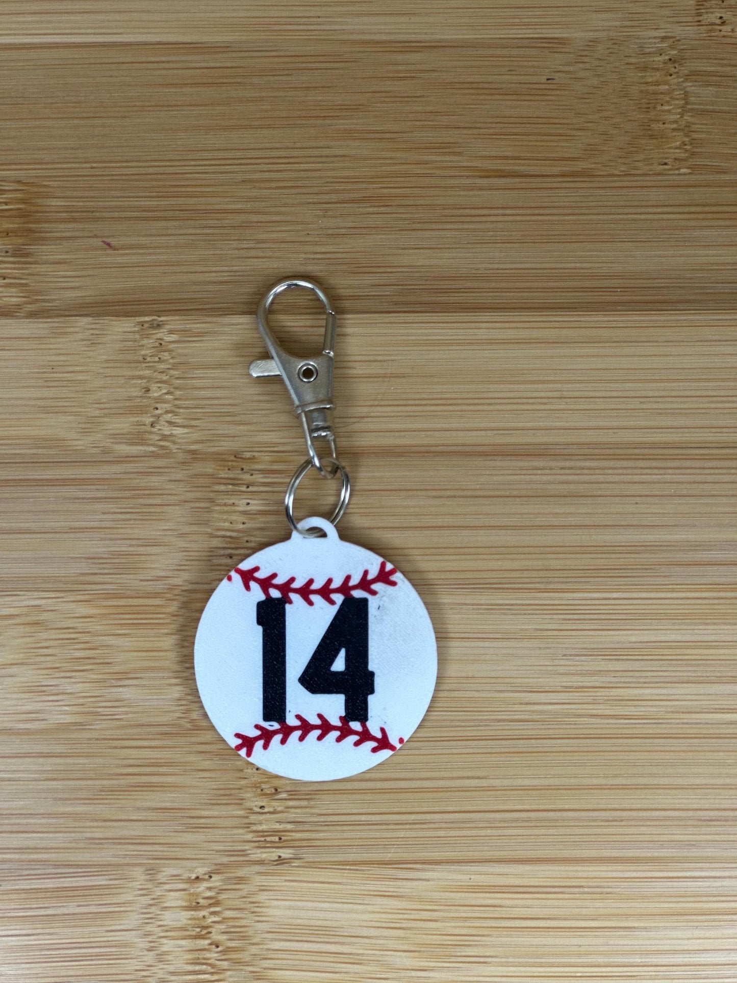 Baseball Keychain Personalized Player Number
