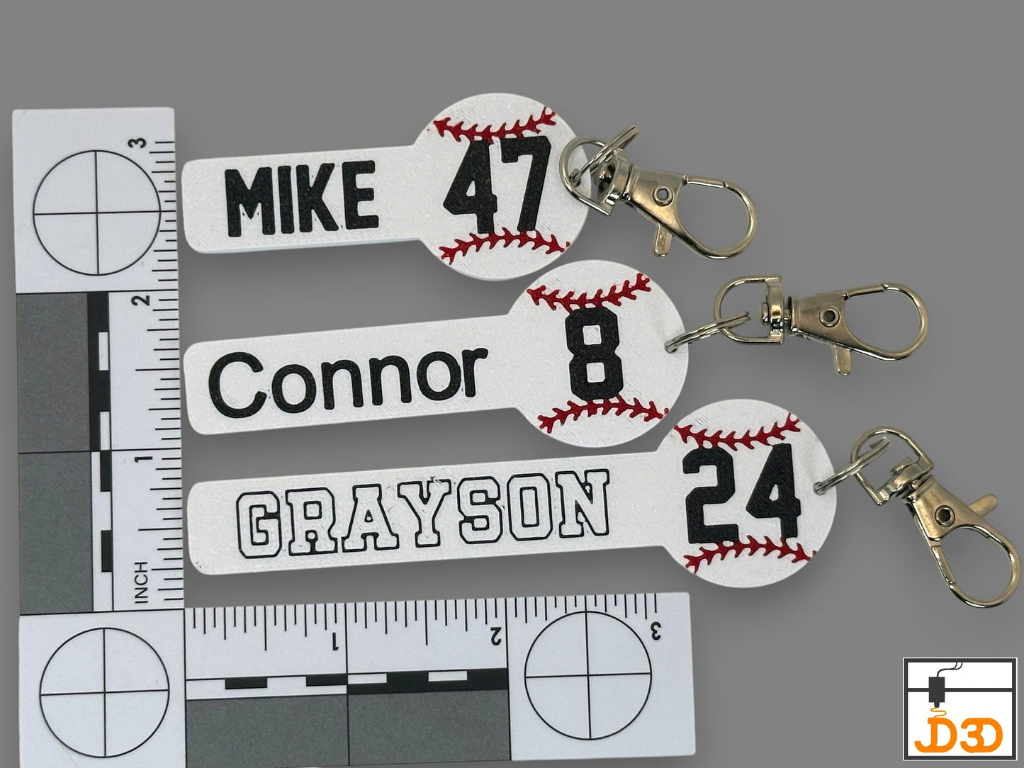 Personalized Baseball Keychain Player Name & Number