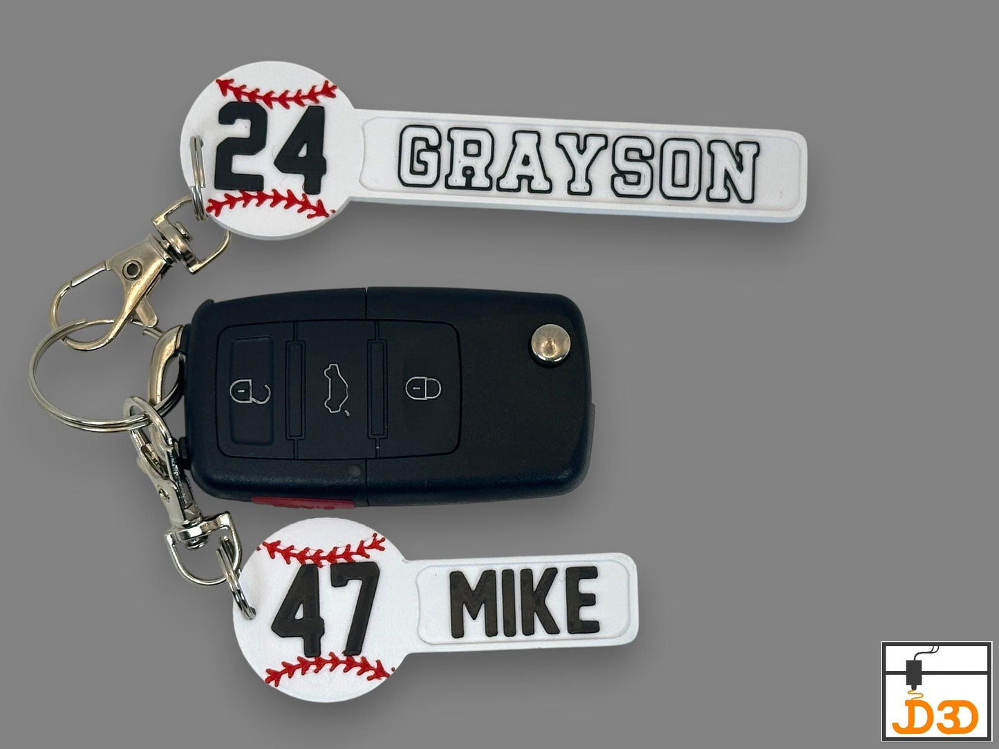 Personalized Baseball Keychain Player Name & Number