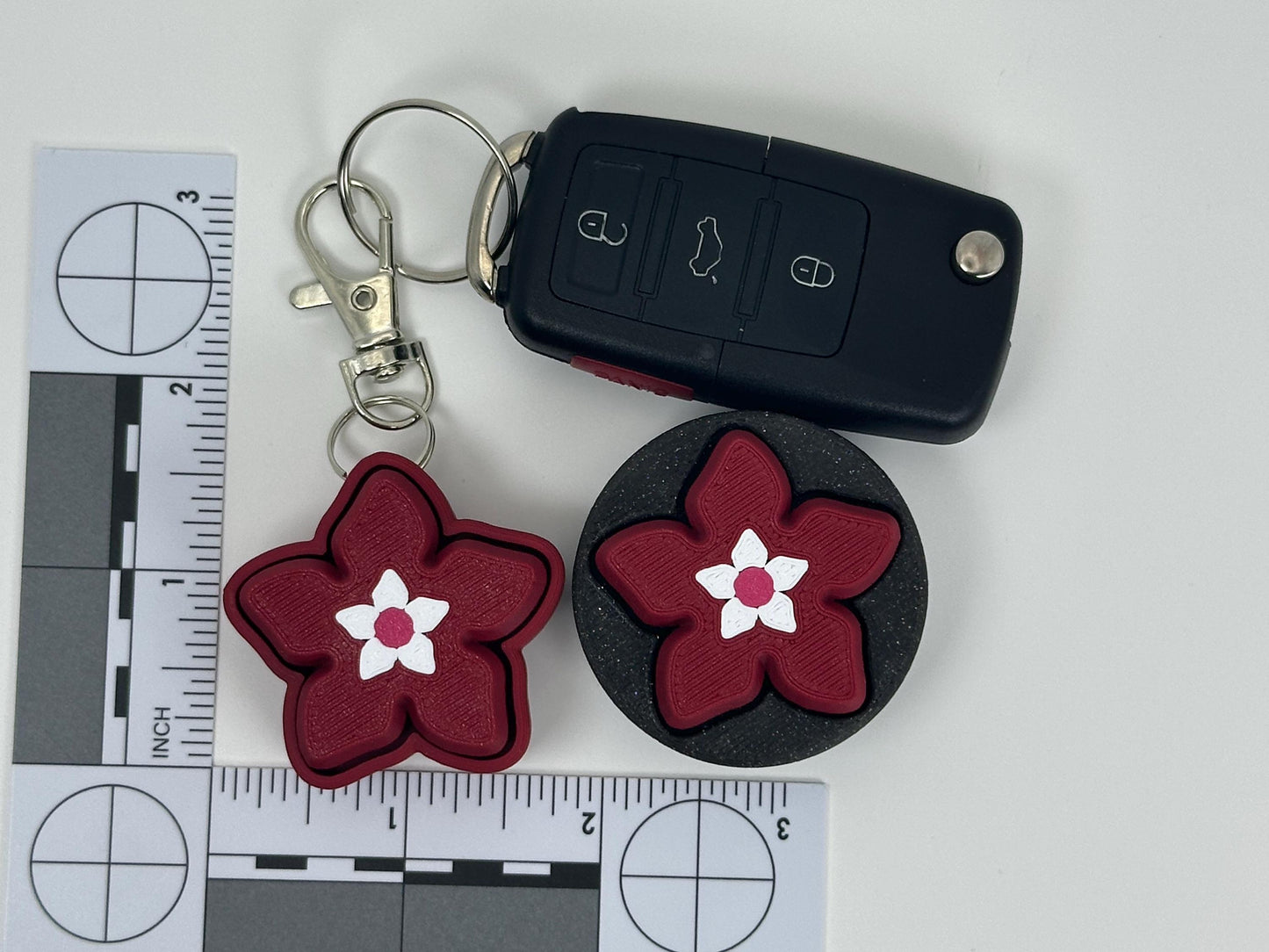 Hibiscus Flower Clicker Fidget Keychain