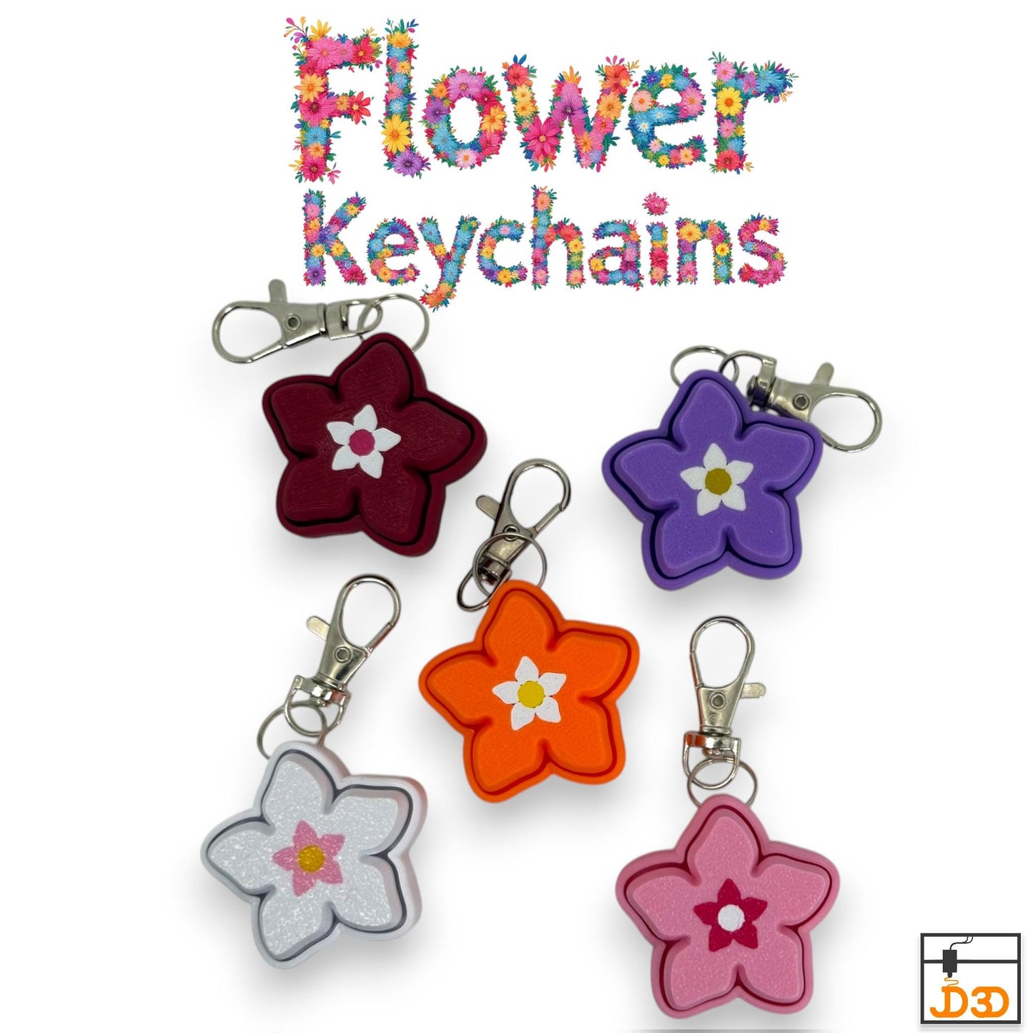 Hibiscus Flower Clicker Fidget Keychain