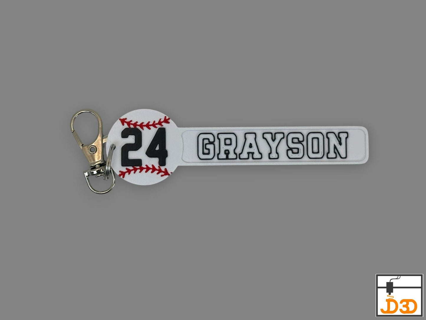 Personalized Baseball Keychain Player Name & Number