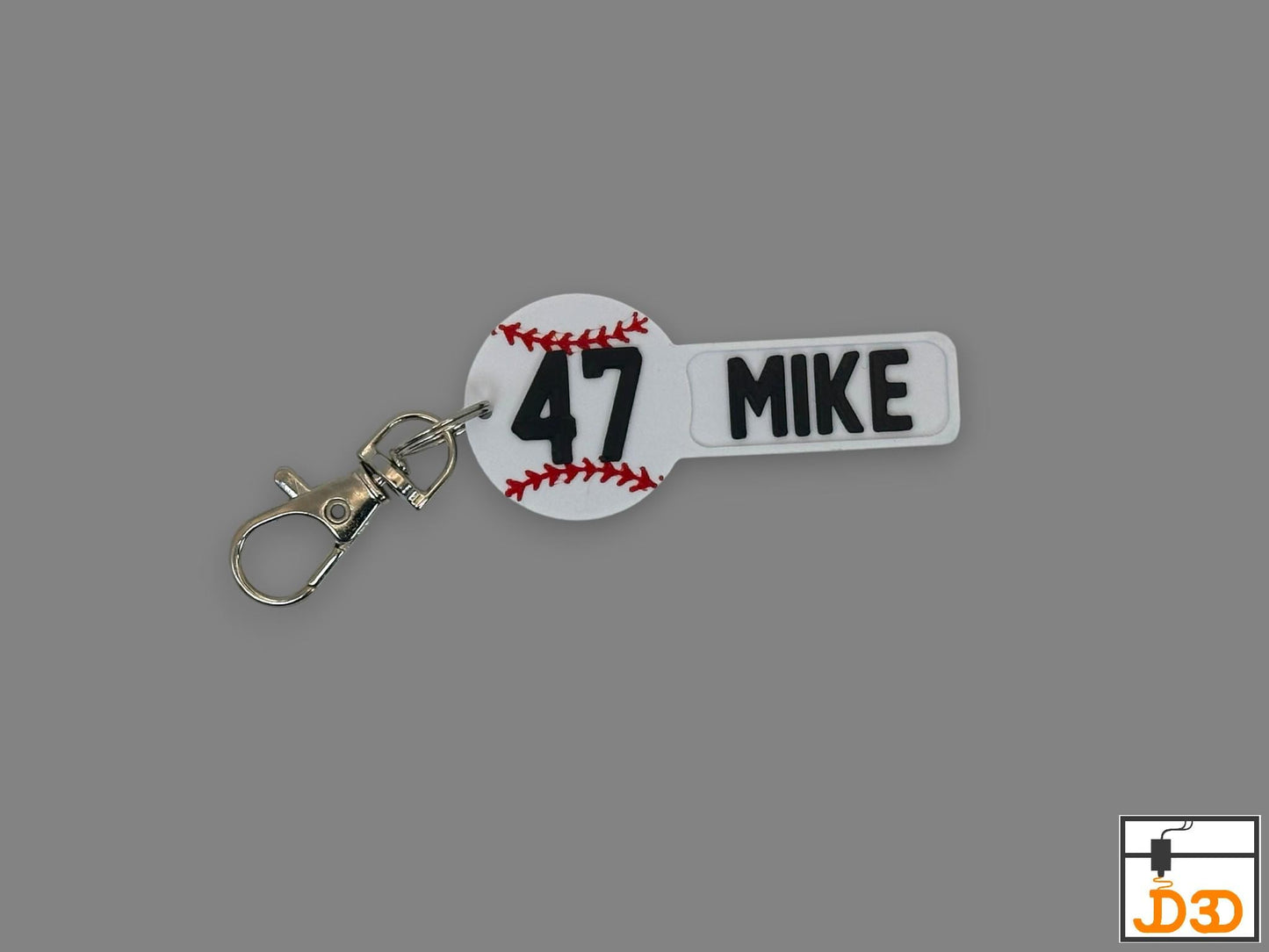 Personalized Baseball Keychain Player Name & Number