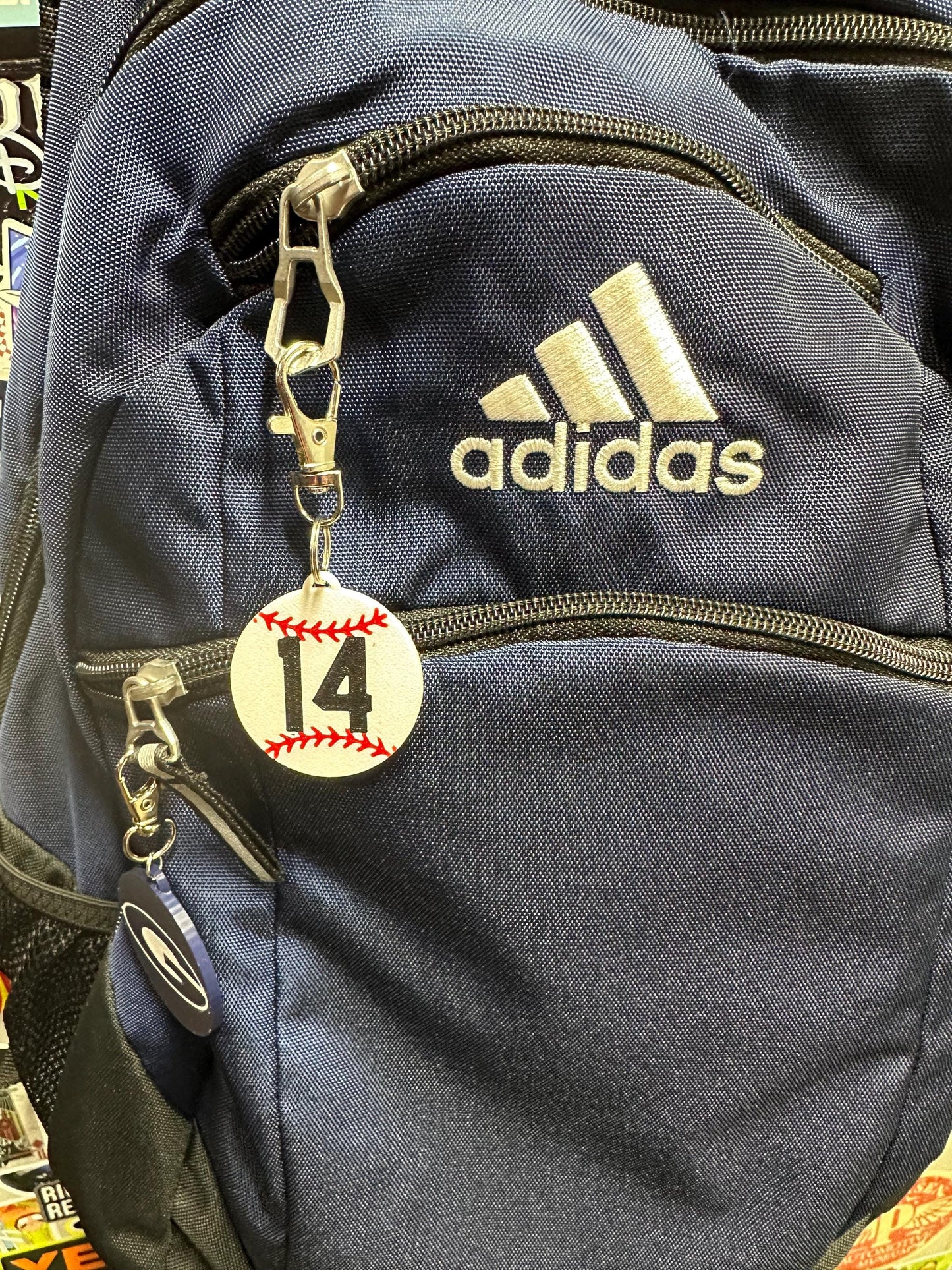 Baseball Keychain Personalized Player Number