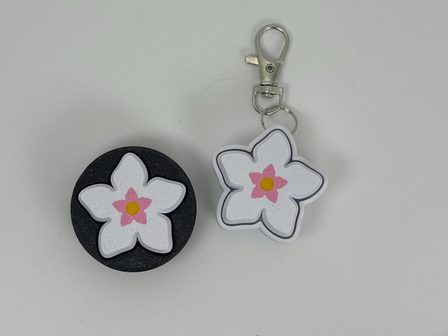 Hibiscus Flower Clicker Fidget Keychain