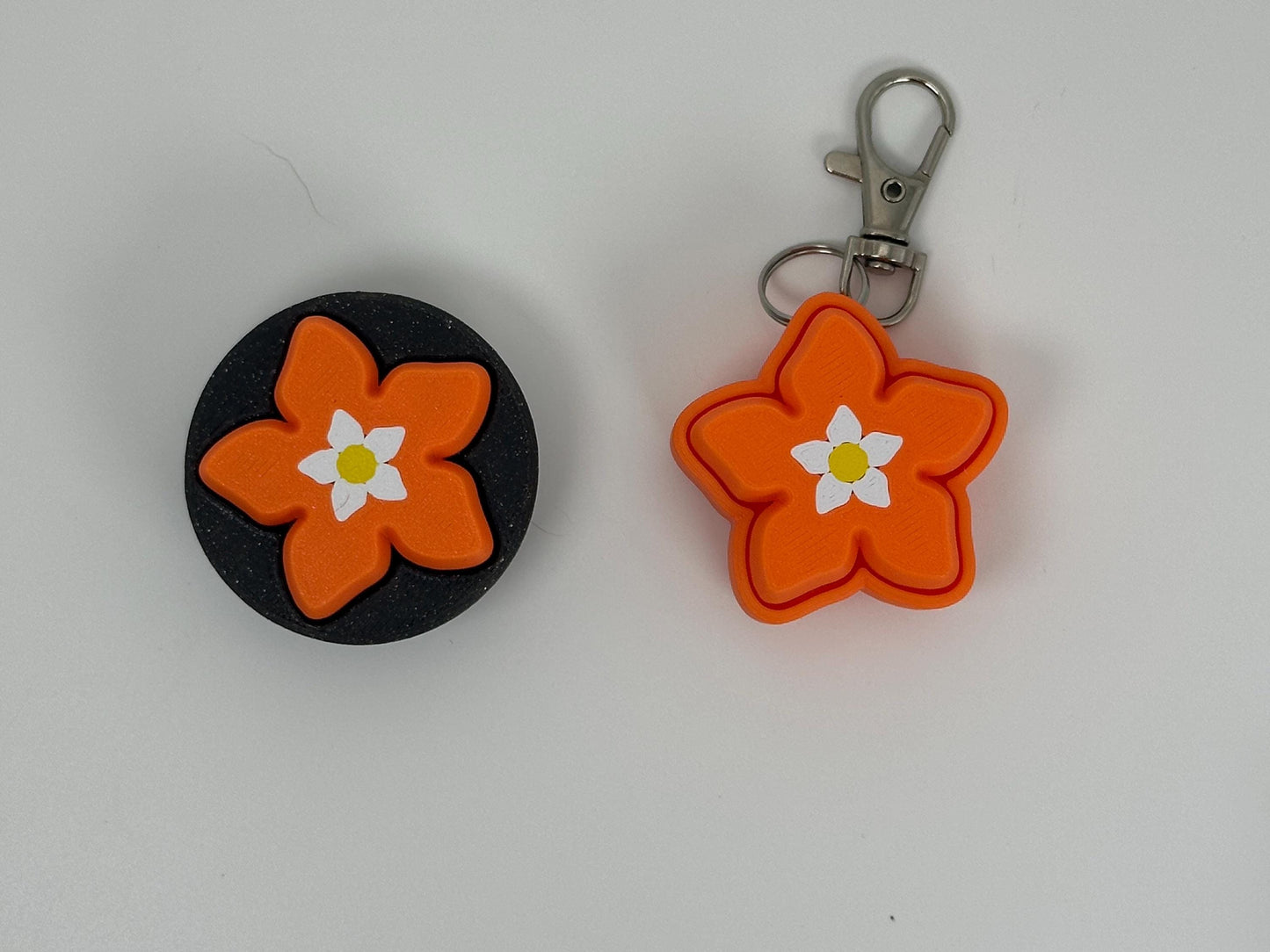 Hibiscus Flower Clicker Fidget Keychain