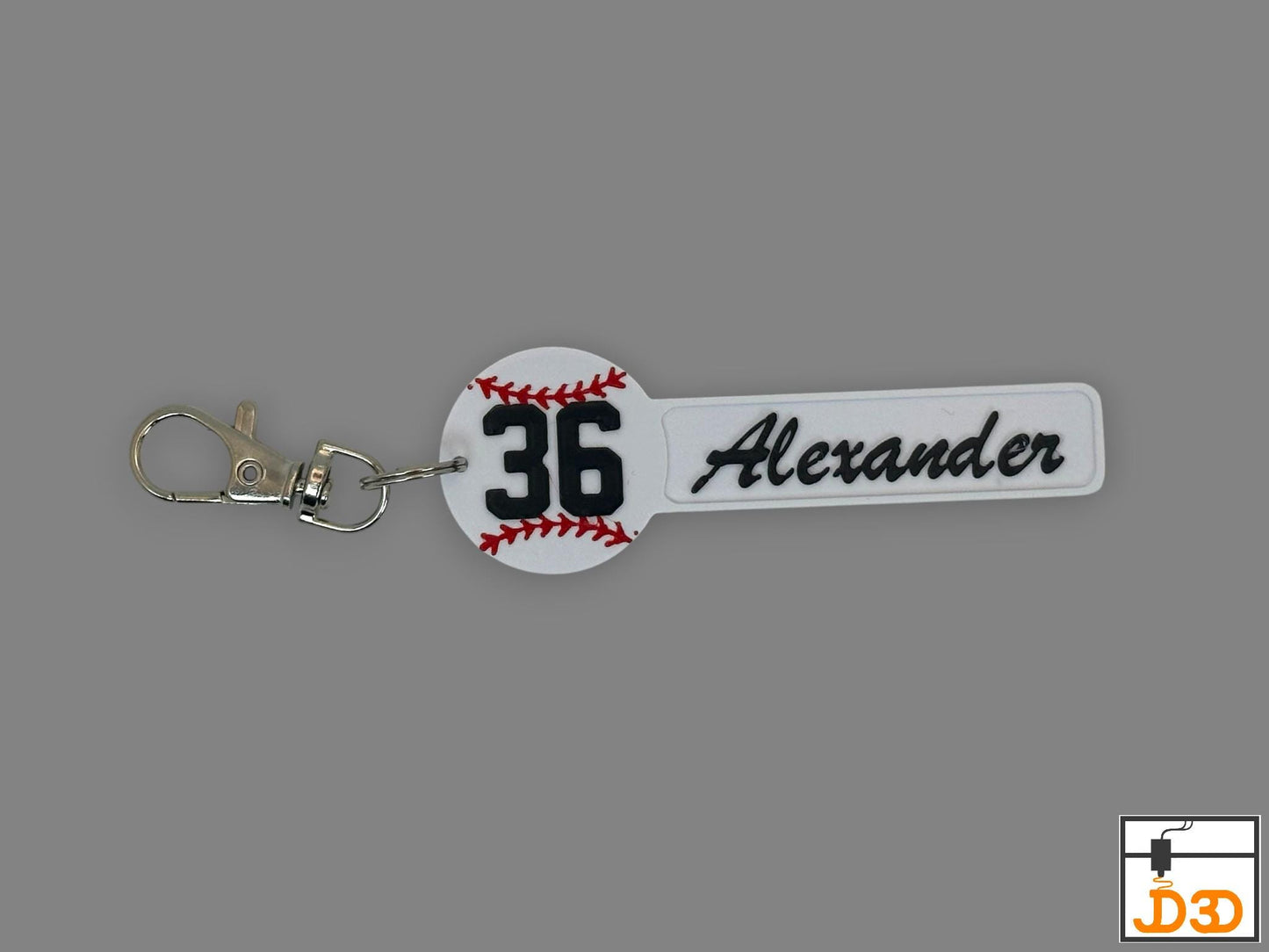 Personalized Baseball Keychain Player Name & Number