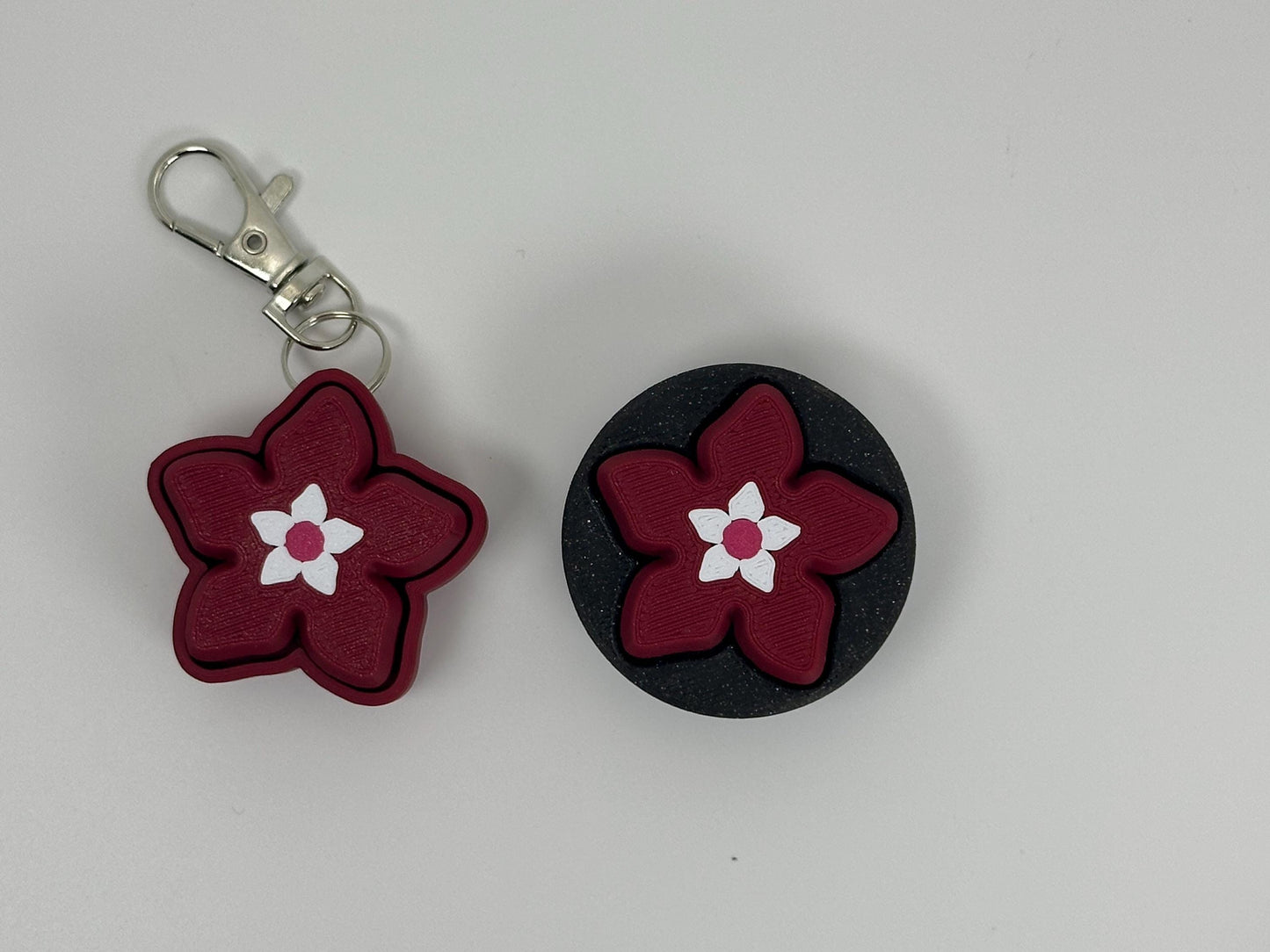 Hibiscus Flower Clicker Fidget Keychain